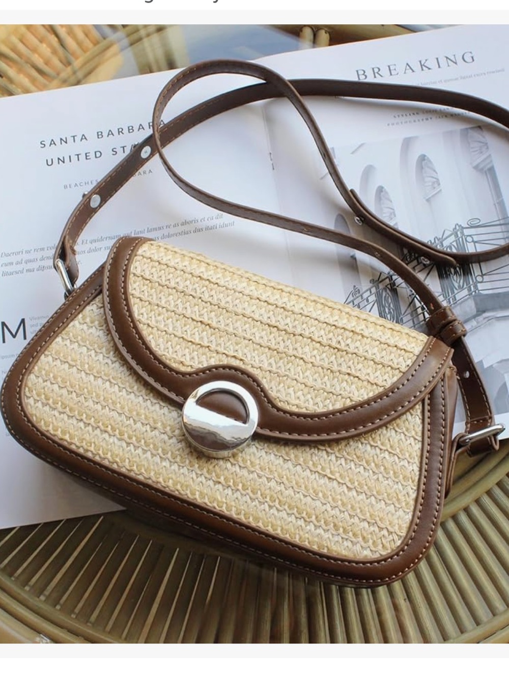 Straw Crossbody Bag for Women Small Shoulder Handbag Fashion Hobo - Picture 2 of 6